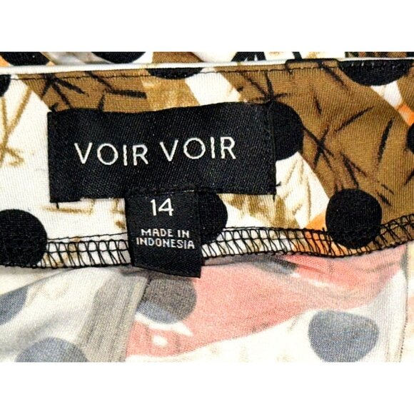 Voir Voir Size 14 Multicolor Polka Dot Patchwork Leaf Print Sleeveless Midi Boho - Picture 6 of 13